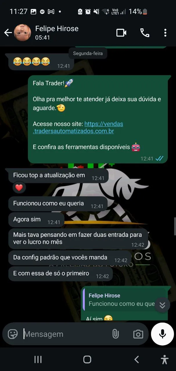 Depoimento real de cliente da Traders Automatizados sobre o CYCLEFX PRO 05