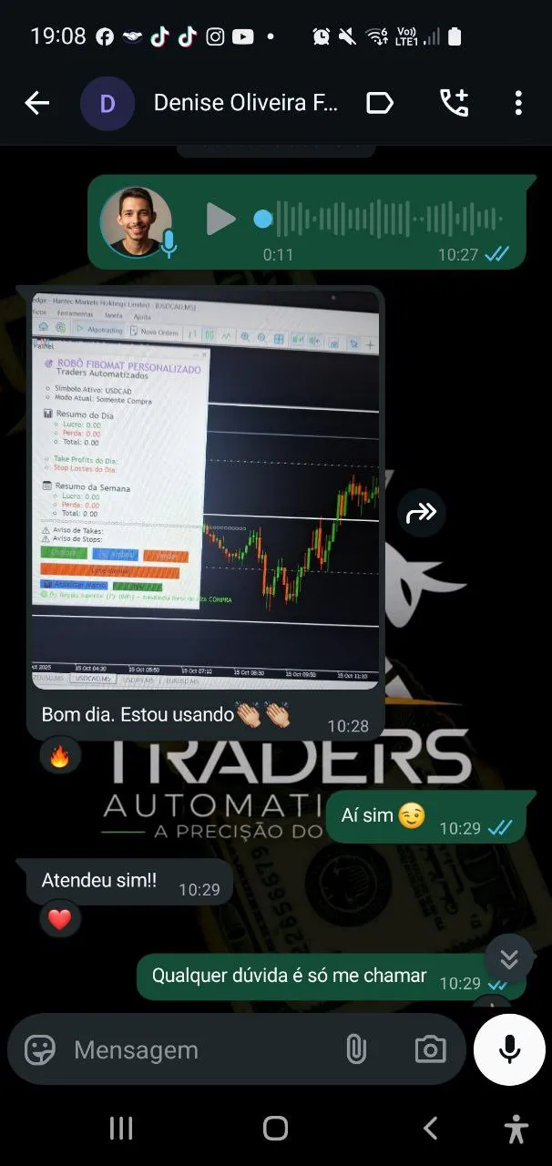 Depoimento real de cliente da Traders Automatizados sobre o CYCLEFX PRO 10
