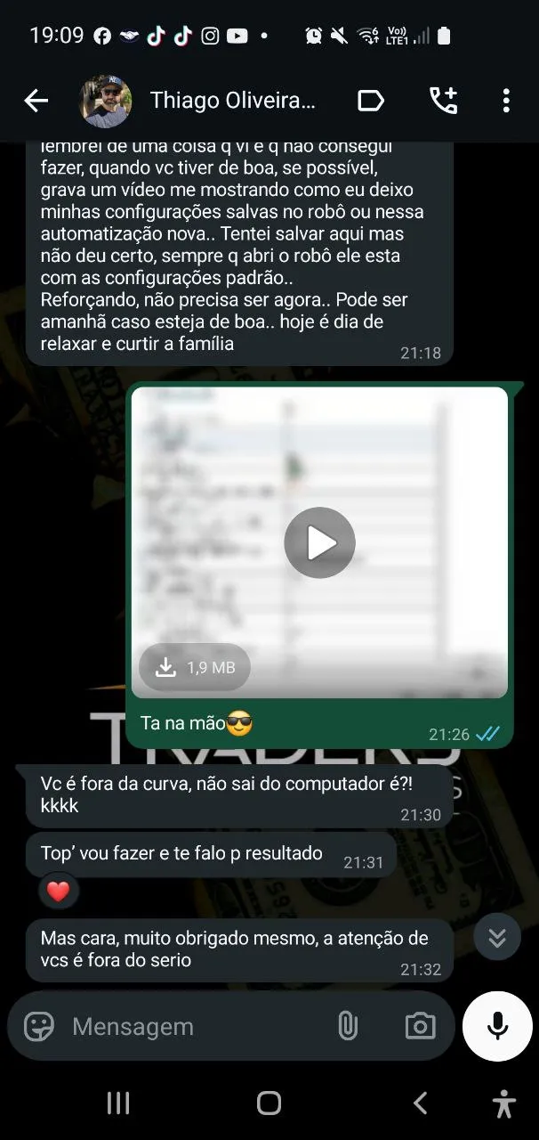 Depoimento real de cliente da Traders Automatizados sobre o CYCLEFX PRO 12