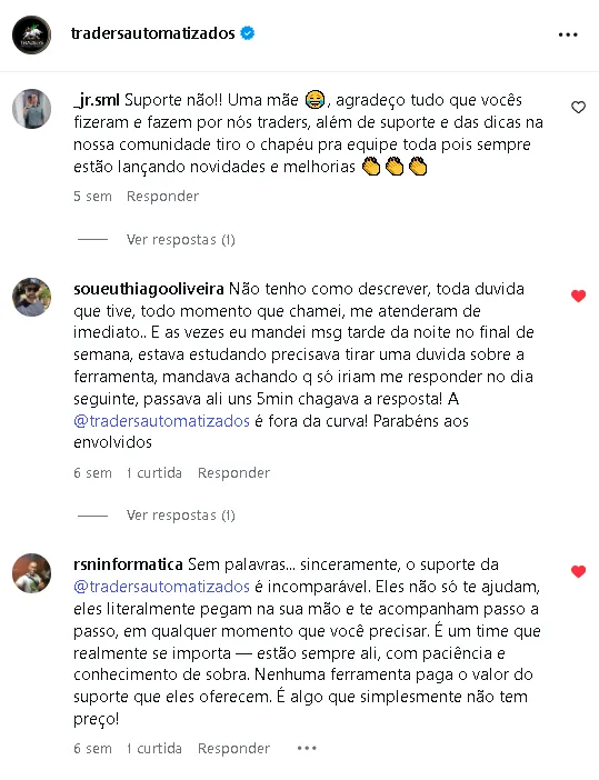 Depoimento real de cliente da Traders Automatizados sobre o CYCLEFX PRO 33