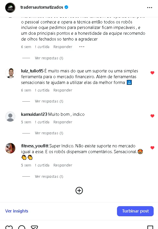 Depoimento real de cliente da Traders Automatizados sobre o CYCLEFX PRO 35